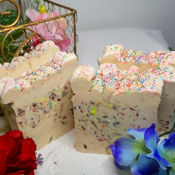 sassy soaps collection Bath & Body Fruit Loops Party Scented 2 Large Handmade Soap Bars